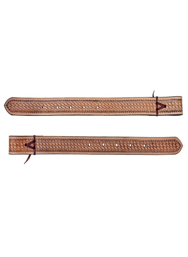HILASON Western Leather Horse Saddle Back Billets with Basket Weave Tooled - Image 1